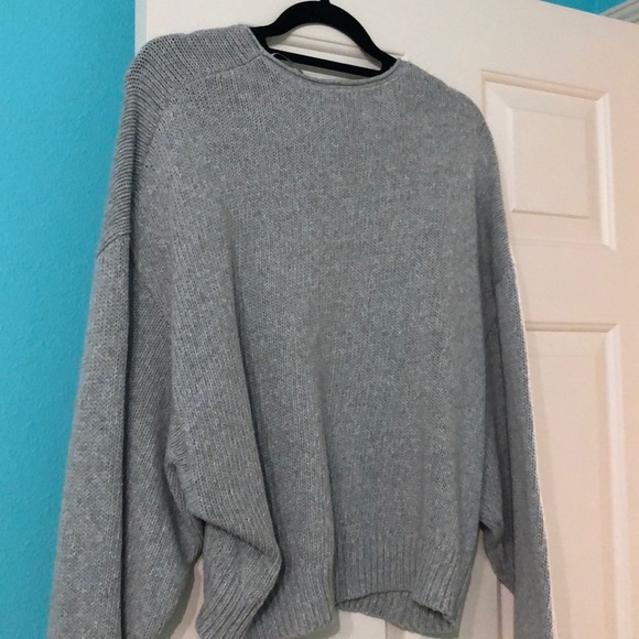 Free People grey oversized knit sweater - Picture 4 of 5